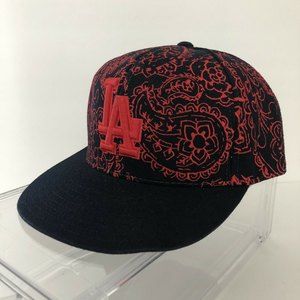 Los Angeles Dodgers Mitchell and Ness Hat 7 3/4 Black Red Cooperstown Collection